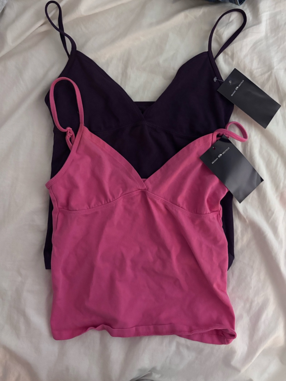 BNWT Brandy Melville Pink & Purple/ Plum V Neck Tank Top Cami